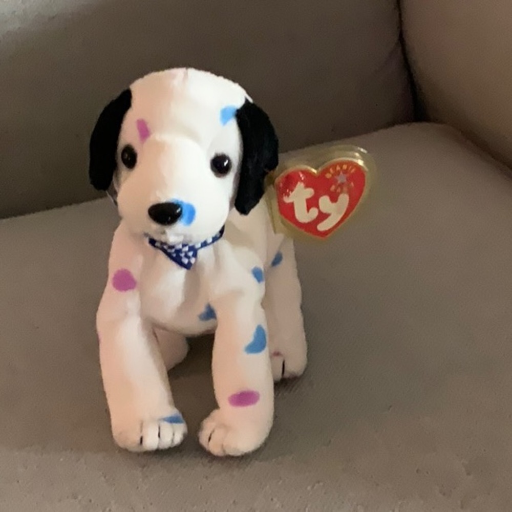 TY Beanie Baby - DIZZY the Dalmatian (colored spots & black ears).